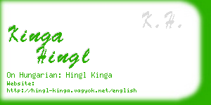 kinga hingl business card